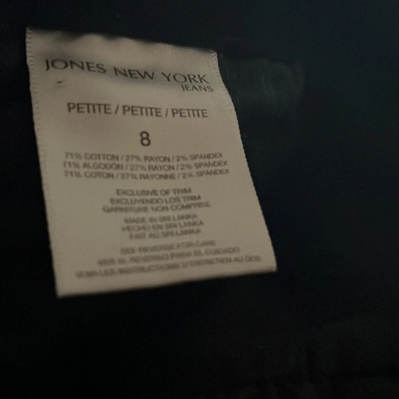 Jones Newyork  Lexington Straight black Velvet coudory jeans Sz 8P - Picture 5 of 11